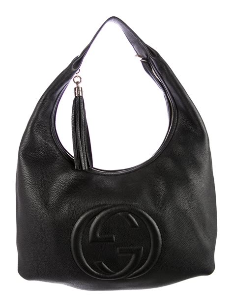 gucci black leather soho chain hobo bag|gucci hobo bags outlet.